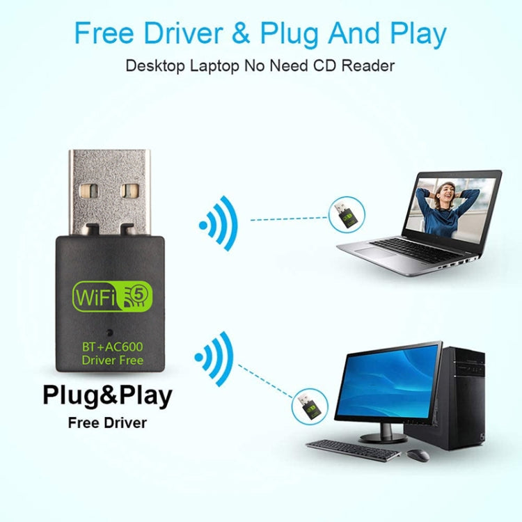 600M Bluetooth WiFi 2 in- 1 USB Network Adapter WiFi Signal Receiver, 605 600M Bluetooth WiFi 2 in- 1 USB Network Adapter WiFi Signal Receiver, 605